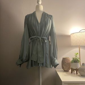 ADEAM Women's Open-back Plissé-georgette